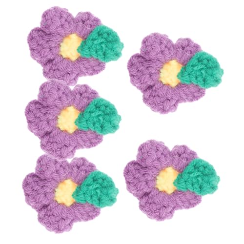 Gadpiparty 1 Satz Häkelblumen Applikationen Für Diy Kleidung Dekorative Stoffflicken Für Handarbeit Langlebig Und Farbenfroh Für Röcke Jeans Taschen Und Projekte 5 Stück von Gadpiparty