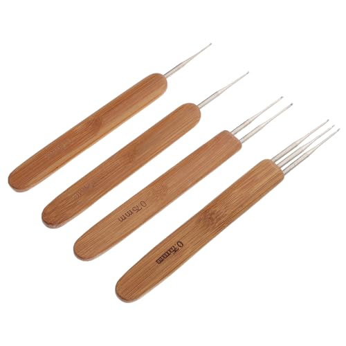 Gadpiparty 1 Satz Häkeln Dread Haken Nadel Anfänger Frauen Haar Stricken Zubehör Holz 4 Stück von Gadpiparty