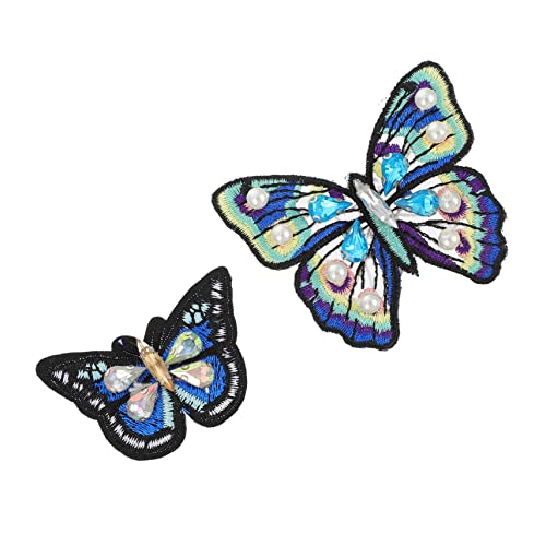 Gadpiparty 1 Satz Handgefertigte Stickerei Patches Schmetterlinge Für Diy Kleidung Große Und Mittlere Für Applikationen Und Reparaturen 2 Stück von Gadpiparty
