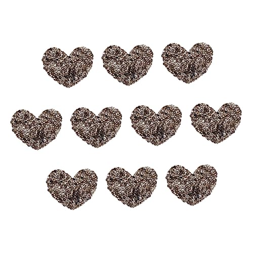 Gadpiparty 1 Satz Herz-strass-aufkleber Bastelset Basteln Für Jackenflicken Gestickte Patches Herzen Stoffzubehör Patch-aufkleber Für Kleidung Harz-strasssteine Grey 10 Stück von Gadpiparty