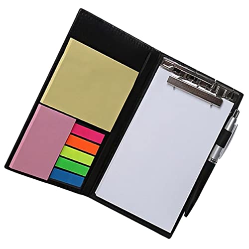 Gadpiparty 1 Satz Hinweis Jacke Set Notizbilder Notizbücher Schreibwaren Pads Klebestreifen aufkleber Büro-Notizblock Lernbedarf Seite klebrige Registerkarten Haftnotiz Schulbedarf Pu Schwarz von Gadpiparty