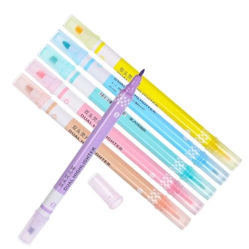 Gadpiparty 1 Satz Hochluminierende Textmarker Doppelspitzen Farbige Marker für Schule und Büro für Notizen Scrapbooking und Kreative Projekte Durchblutung Einfach zu Halten von Gadpiparty