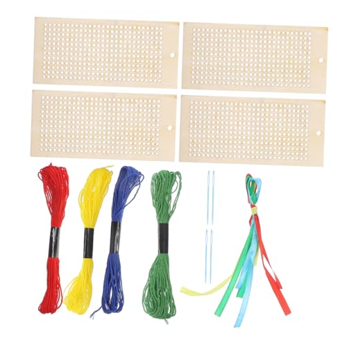 Gadpiparty 1 Satz Holz Lesezeichen für DIY Stickerei Holzplatten Farben Kunststoffnadeln Handgemachte Lesezeichen für Leser und Bastelfreunde von Gadpiparty