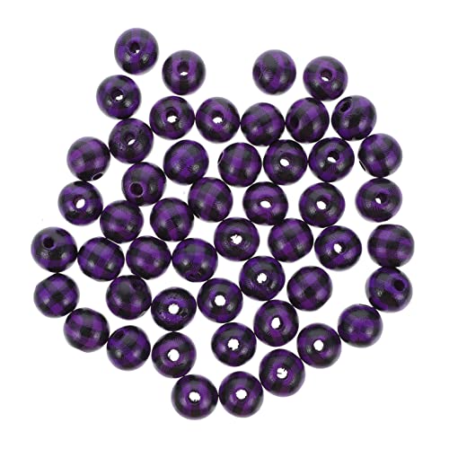 Gadpiparty 1 Satz Holzperlen Im Karo Design Für Diy Schmuck Für Armbänder Und Bastelprojekte Lose Perlen 50 Stück von Gadpiparty