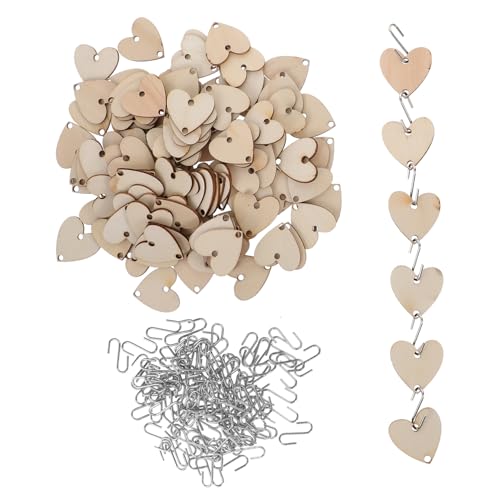 Gadpiparty 1 Satz Holzscheiben Diy Holzanhänger für Bastelarbeiten Dekorative Holzfiguren für Kreative Projekte Herzförmige Holzplättchen zum Malen und Gestalten für Weihnachten und von Gadpiparty