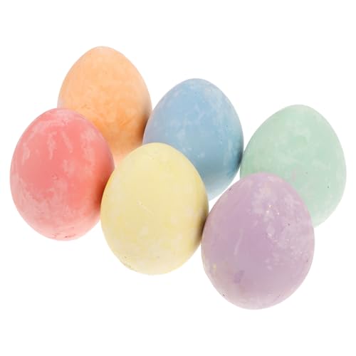 Gadpiparty 1 Satz Kindermalerei Kreide Abwaschbare Zeichenkreiden Kleinkinder Zeichnung Staffelei Eierkreide Eiförmige Kreide Kinderkreide Staubfreie Tafelkreide Calciumsulfat 6 Stück von Gadpiparty
