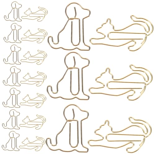 Gadpiparty 1 Satz Kreative Tierform Büroklammern Metallklammern Katzen und Hundedesign Organisieren von Dokumenten Notizen und Erinnerungen im Büro oder Zuhause von Gadpiparty