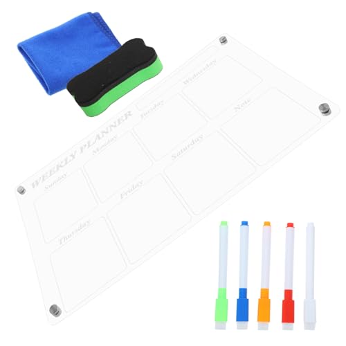 Gadpiparty 1 Satz Kühlschrankmagnet aus Acryl kühlschrankorginizer kühlschranl organisator Kühlschrank-Notizblock LED Planke Liste Tipp trocken abwischbare Tafeln Zeitplantafel Transparent von Gadpiparty