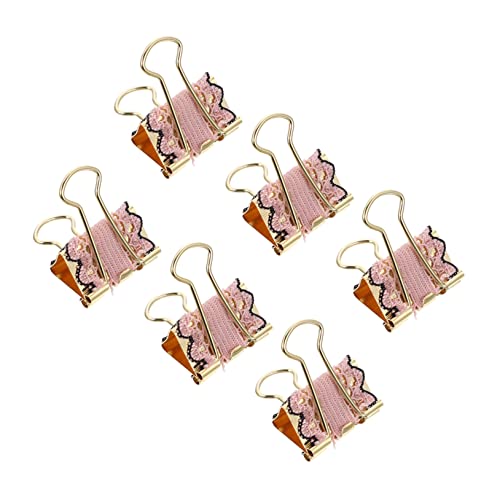 Gadpiparty 1 Satz Lace Long Tail Clips Metall Ticket Clips Für Notizbücher Kreative Büroklammern Mit Mittlere Rosa Für Schüler Und Lehrer 6 Stück von Gadpiparty