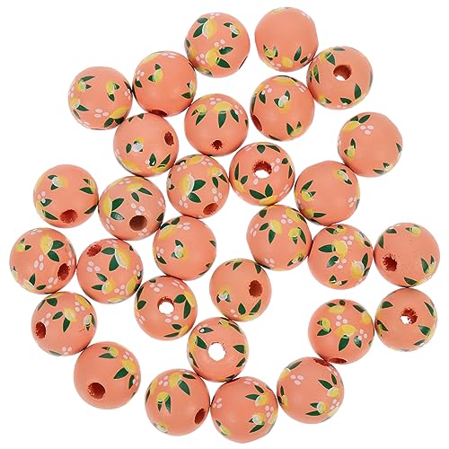 Gadpiparty 1 Satz Lemon Muster Holzperlen Diy Bastelzubehör Für Schmuck Langlebige Und Verschleißfeste Perlen Für Armbänder Und Anhänger Für Feste Und Kreative Projekte 30 Stück von Gadpiparty