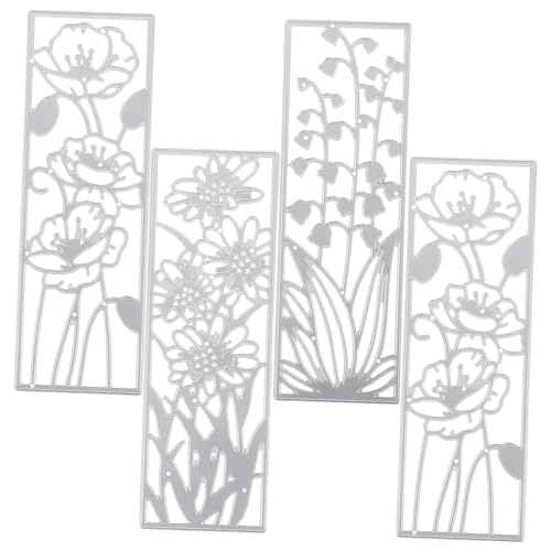 Gadpiparty 1 Satz Lesezeichenform Die Blumenstanzungen Junk-journal-zubehör Bastelset Sammelalbum Stanzformen Für Papierhandwerk Dekorative Papierstanzformen Kohlenstoffstahl Silber 4 Stück von Gadpiparty