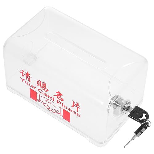 Gadpiparty 1 Satz Multifunktionale Visitenkartenbox mit Schloss Transparente Aufbewahrungslösung für Karten und Stimmzettel für Konferenzräume und Empfangsbereiche von Gadpiparty