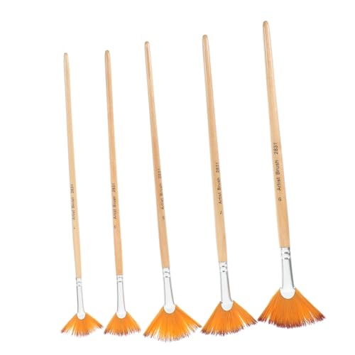 Gadpiparty 1 Satz Nylonpinsel Farbversorgung Malen Zubehör Ergonomischer Aquarellpinsel Täglich Pinsel Tragbarer Malpinsel Multifunktionspinsel Pinsel Üben Holz 5 Stück von Gadpiparty