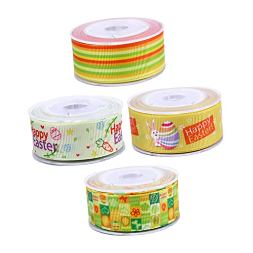 Gadpiparty 1 Satz Osterband Frühlingsband Bindfadenband Motorhaubenband Geschenkbänder Grünes Satin Seiden Dekoband Hasenband Partyband Zum Verpacken Süßes Band Blau 4Rolls von Gadpiparty