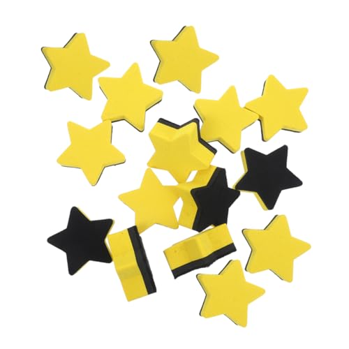 Gadpiparty 1 Satz Pentagramm-radiergummi Klassenzimmerdekorationen Radiergummis Löschen Planke Süßes Weißes Brett Magnetische Löscher Für Whiteboards Filzstoff Yellow 15 Stück von Gadpiparty