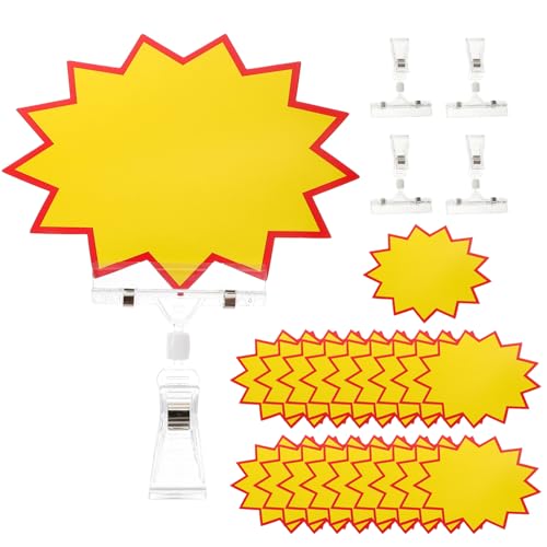 Gadpiparty 1 Satz Preisetikettenhalter Clip für Supermarkt Transparente Schildhalter für Preisschilder Praktische Werbeclips für Einzelhandel und Messen Förmige Clips Preisetiketten von Gadpiparty