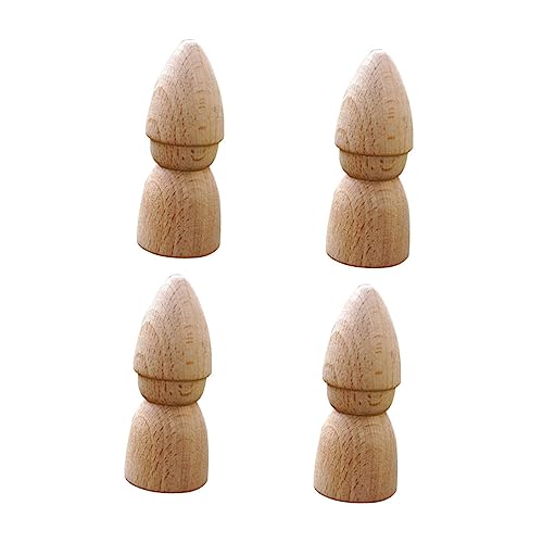 Gadpiparty 1 Satz Puppenspielzeug Bastelsets Für Basteln Für Kinderkunst Bausatz Peg-puppen Kinderspielzeug Malen Selber Machen Unbemalte Holzpuppen Hölzern 4 Stück von Gadpiparty