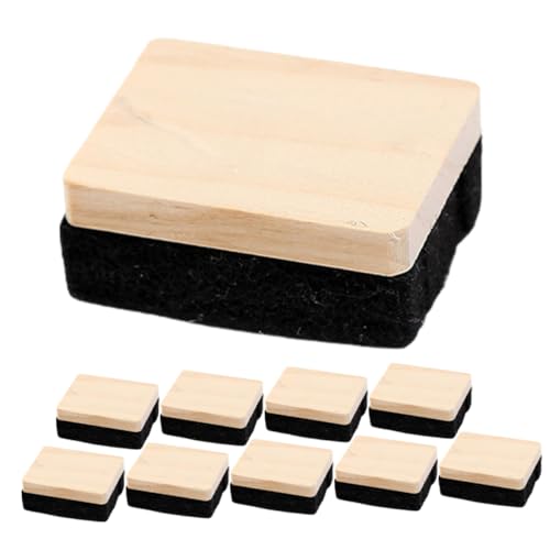 Gadpiparty 1 Satz Radiergummi Mini-radierer Bulletin Whiteboard-trockenlöscher Weißes Brett Schwarz Planke Whiteboard-radierer Mini Whiteboard Eraser Tragbarer Tafelrätsel Hölzern 10 Stück von Gadpiparty