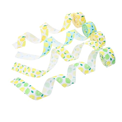Gadpiparty 1 Satz Rippelband Diy-bastelband Band Zum Verpacken Zitrone Bänder Zum Verpacken Wickelband Dekorative Diy-bänder Bänder Zur Schleifenherstellung Polyester 4rollen von Gadpiparty