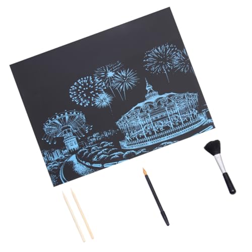 Gadpiparty 1 Satz Scrape Tool Set Handwerk Kratzbemalung Für Kratzen Handgemachte Kratzzeichnung Nachtansicht Kratzzeichnung Diy-kratzzeichnung Hölzern Schwarz von Gadpiparty