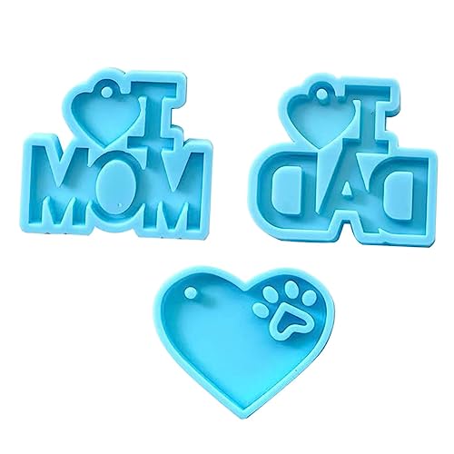 Gadpiparty 1 Satz Silikonform Schlüssel Charme Damen Herstellung Schmuck Geldgeschenke Weihnachten Weihnachsgeschenk Mothersday present Gießform Für Anhänger Anhängerform Kieselgel Blue 3 Stück von Gadpiparty