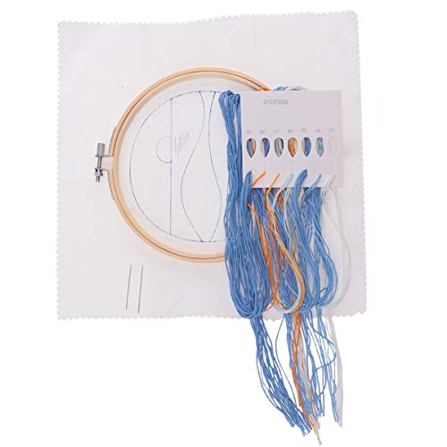 Gadpiparty 1 Satz Stickset für Anfänger Europäisches Sunrise Muster Stickmaterial Kit mit Bambusrahmen Diy Kreuzstich Set für Kreative Projekte und von Gadpiparty