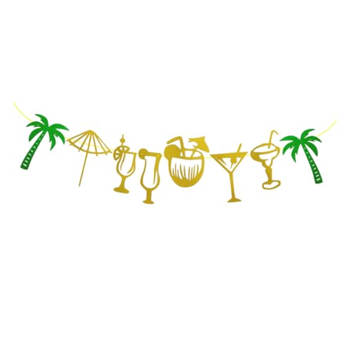 Gadpiparty 1 Satz Strandparty Latte Art Strandbanner Dekoration Strandartikel Hawaiianische Party-ammer Strände Austrinken Sommerfest-Banner Ringe Glitzerpapiermaterial Braut von Gadpiparty