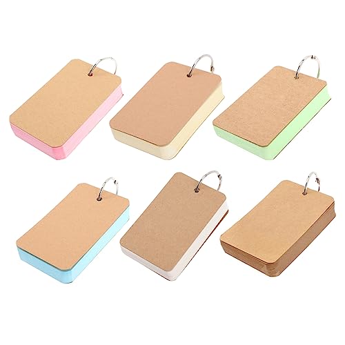 Gadpiparty 1 Satz Teiliges Blanko Karteikarten Mit Ring Tragbare Vokabelkarten Für Effektives Lernen Notizen Und Diy Notizen Bunten Farben Hellblau Hellgrün Beige Weiß Gelb 6 Stück von Gadpiparty