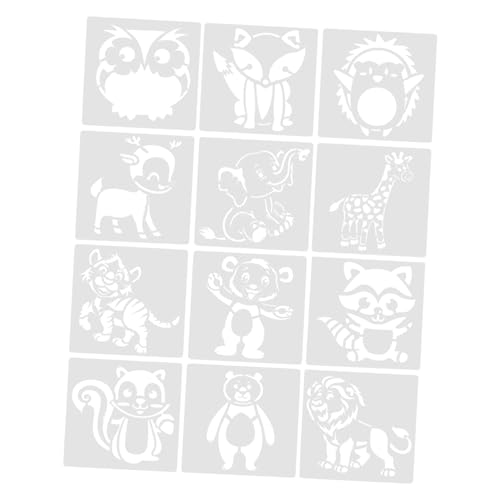 Gadpiparty 1 Satz Teiliges Cartoon Tier Schablonen Aus Langlebigem Material Wiederverwendbare Malvorlagen Für Diy Wand Und Textilgestaltung Waschbare Zeichenschablone Für Kreatives 12blätter von Gadpiparty