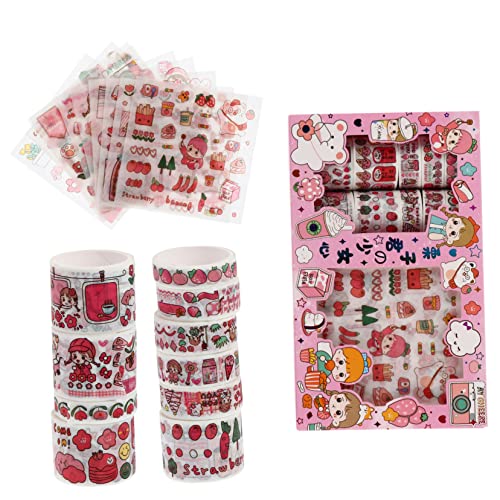Gadpiparty 1 Satz Teiliges Cartoon Washi Tape Aufkleber Dekoratives Klebeband für Scrapbooking Tagebuch und Diy Bastelprojekte Muster für Mehr Freude Beim Gestalten von Gadpiparty