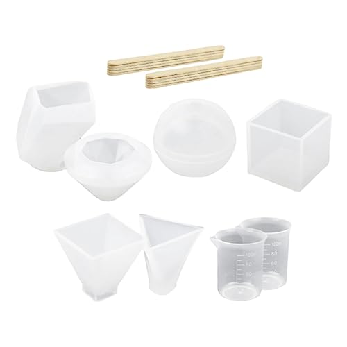 Gadpiparty 1 Satz Teiliges Diy Harz Gießform Set Kreative Silikonformen für Schmuckherstellung Praktische Messbecher Einfach zu Reinigen für Handwerk und Bastelprojekte von Gadpiparty