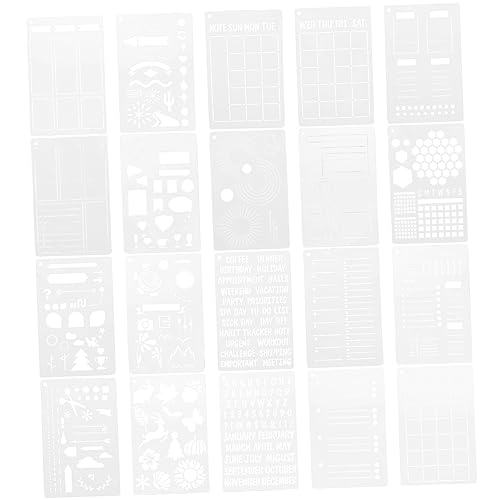Gadpiparty 1 Satz Teiliges Diy Journal Schablonen Robustem Pet Wiederverwendbare Kreative Malvorlagen Für Notizbücher Scrapbooks Und Dekorative Diy Kunstprojekte 20 Stück von Gadpiparty