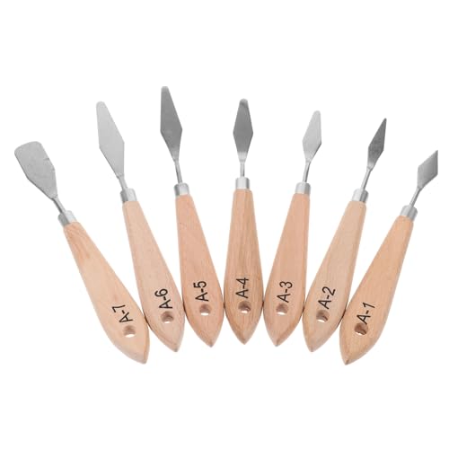 Gadpiparty 1 Satz Teiliges Künstlermesser Mit Holzgriffen Ergonomische Malspachtel Zum Mischen Von Farben Für Öl Und Aquarellmalerei Vielseitige Malwerkzeuge Für Künstler 7 Stück von Gadpiparty