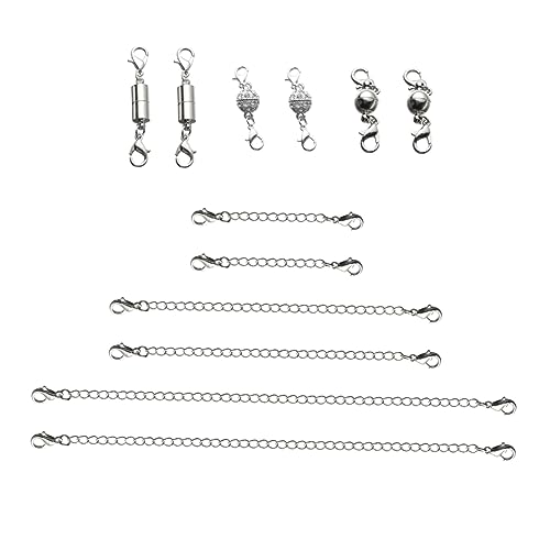 Gadpiparty 1 Satz Teiliges Magnetverschluss Ketten für DIY Schmuckherstellung Umweltfreundliche Magnetverschlüsse für Armbänder und Mehr Silberfarben für Projekte und von Gadpiparty