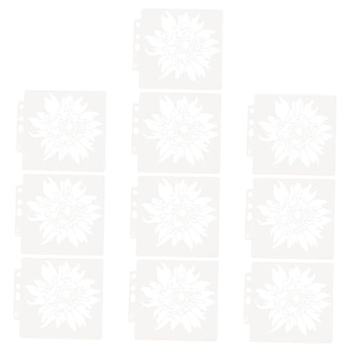 Gadpiparty 1 Satz Teiliges Malvorlagen Für Diy Schablonen Mit Blumenmustern Wiederverwendbare Zeichenvorlagen Für Gestalten Und Handarbeit Beige 10 Stück von Gadpiparty