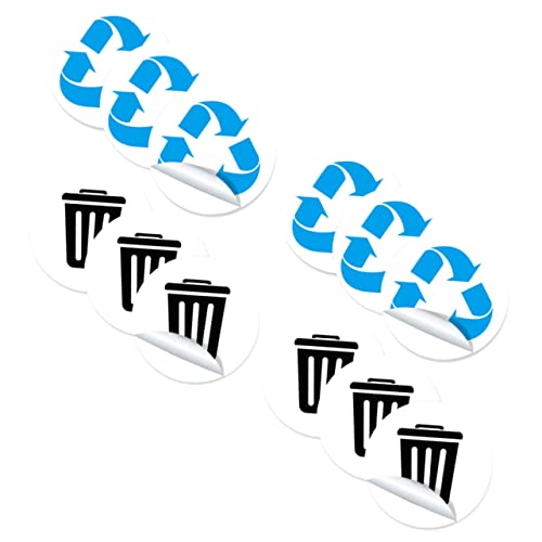 Gadpiparty 1 Satz Teiliges Mülltrennung Aufkleber Selbstklebende Recycling Sticker Für Abfallbehälter Wasserfest Und Langlebig Müllsortierung 12 Stück von Gadpiparty