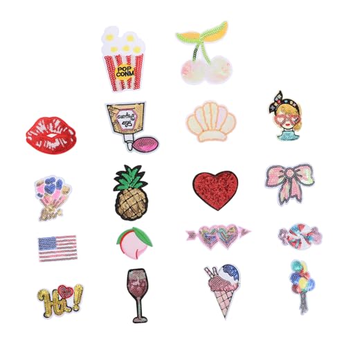 Gadpiparty 1 Satz Teiliges Pailletten Stickereien Applikationen Patches Für Diy Projekte Zum Aufbügeln Oder Kleidung Taschen 18 Stück von Gadpiparty