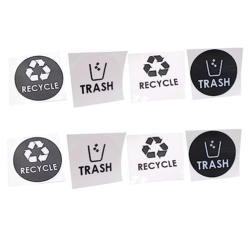 Gadpiparty 1 Satz Teiliges Selbstklebender Müll Und Recycling Aufkleber Für Abfalltrennung Leicht Anzubringen Für Mülltonnen Und Recyclingbehälter 8 Stück von Gadpiparty