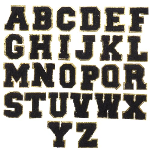 Gadpiparty 1 Satz Teiliges Set Buchstaben Aufnäher Schwarze Multifunktionale Stickerei Patches Zum Aufbügeln Und Aufnähen Für Kleidung Diy Deko Und Reparatur 26 Stück von Gadpiparty