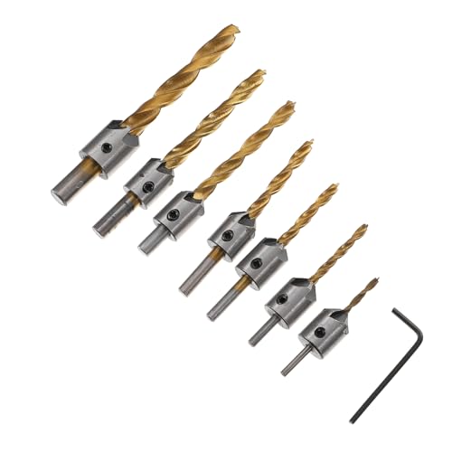 Gadpiparty 1 Satz Teiliges Set Holzbohrer mit Senkbohrer und Wrench Professionelle Bohrspitzen für Präzises Arbeiten für Holzverarbeitung und Tägliche Projekte von Gadpiparty