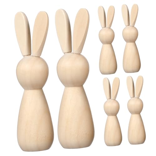 Gadpiparty 1 Satz Teiliges Unbemalte Holz Peg Puppen Diy Bastel Kaninchenfiguren Hochwertigem Holz Für Raumdekoration Und Für Familie 10 Stück von Gadpiparty