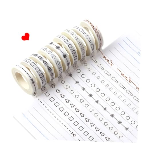 Gadpiparty 1 Satz Teiliges Washi Tape Set Einfaches Diy Dekoratives Klebeband Für Scrapbooking Journals Und Bastelarbeiten Kleben Ohne Rückstände Vielseitig Einsetzbar Leicht 9 Stück von Gadpiparty