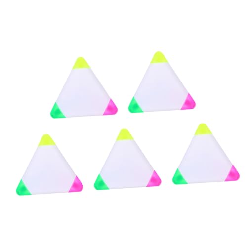Gadpiparty 1 Satz Textmarker Fluoreszierender Markierstift Fluoreszierende Zeichenstifte Hervorheben Schreibstifte Fluoreszierender Farbstift Dreieckmarker Dreieckstifte Marker Dreieck 5 Stück von Gadpiparty