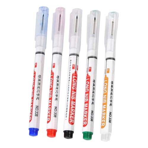 Gadpiparty 1 Satz Textmarker Multi Dauerhaft Malen Tischler Für Lang Markierungsfarbe Stift Baustift Markierstifte Mit Tiefem Loch Holzbearbeitungsmarker Plastik 5 Stück von Gadpiparty