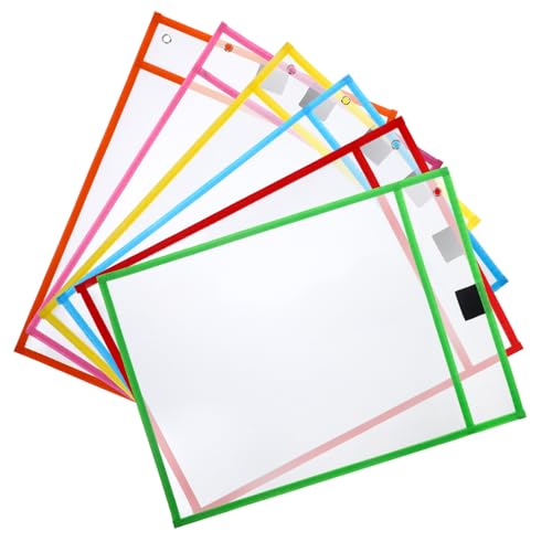 Gadpiparty 1 Satz Trocken Abwischbare Tasche Papierschutzhüllen Dokumentenschutzhülle Ordnerseitenschutz Ordner Fotohüllen Dokumenten Organizer Tasche 6 Stück Zufällige Farbe von Gadpiparty