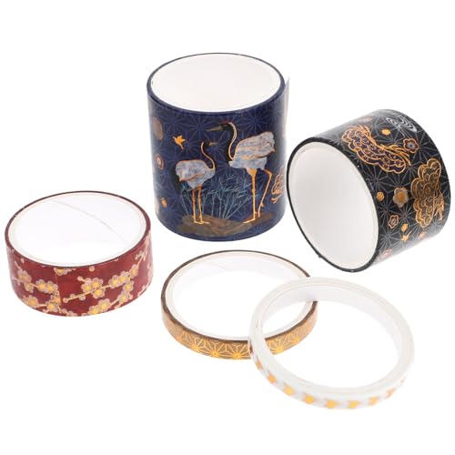 Gadpiparty 1 Satz Vintage Washi Tape Dekorative Klebebänder Für Scrapbooking Tagebücher Und Für Kreative Projekte Einfach Abziehbar Und Rückstandslos Entfernbar 5 Stück von Gadpiparty