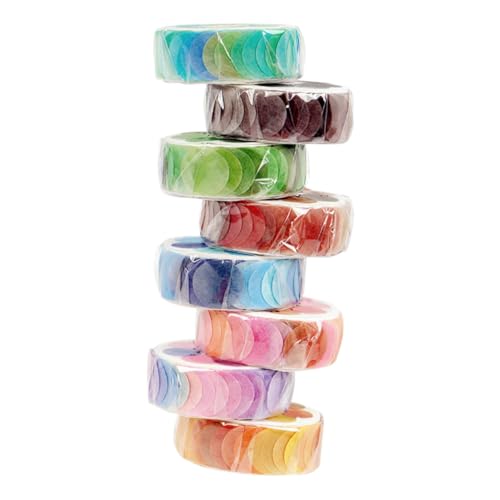 Gadpiparty 1 Satz Washi Sticker Runde Dekorationsaufkleber Für Scrapbooking Diy Handwerk Langlebig Und Selbstklebend Für Karten Notizbücher Und 8rollen von Gadpiparty