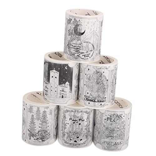 Gadpiparty 1 Satz Washi Tape Dekorative Klebebänder Zufälligen Designs Für Diy Planer Scrapbooking Und Kreative Bastelprojekte Langlebig Und Handreißbar Für Kunstliebhaber 6 Rollen von Gadpiparty