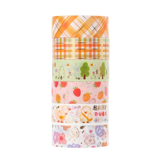 Gadpiparty 1 Satz Washi Tape Klebeband Für Scrapbooking Diy Dekoration Und Kreative Projekte Bunte Und Transparente Designs Für Handarbeiten Planer Und Mehr 6rollen von Gadpiparty
