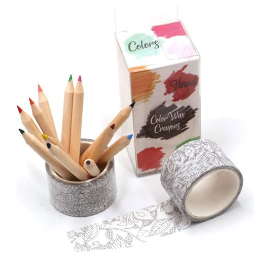 Gadpiparty 1 Satz Washi Tape für Kreative Bastelprojekte Teiliges Dekoratives Klebeband mit Buntstiften für Schüler für Scrapbooking Planer und von Gadpiparty